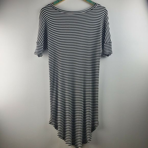 PPLA Striped Shirt Dress Hi-Low Hem Med EUC - Picture 6 of 6